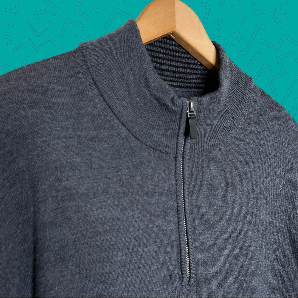 Untuckit Wool Quarter Zip Sweater Pullover